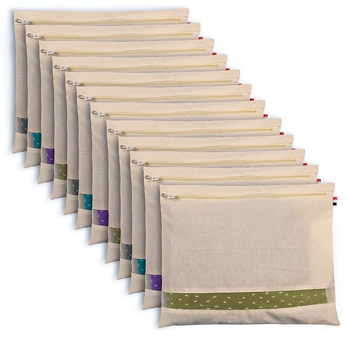 Cotton Saree Bags/Covers For Storage Set Of - 12