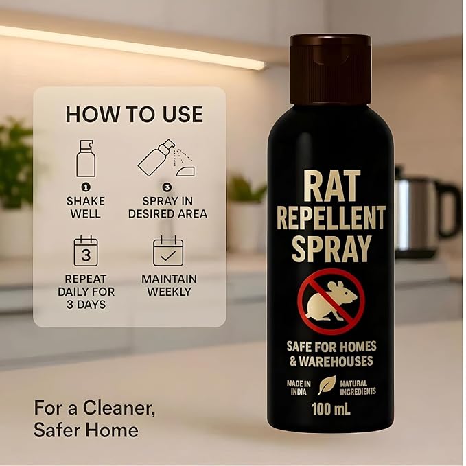 Natural Rat Repellent Spray for Home, Kitchen & Warehouse