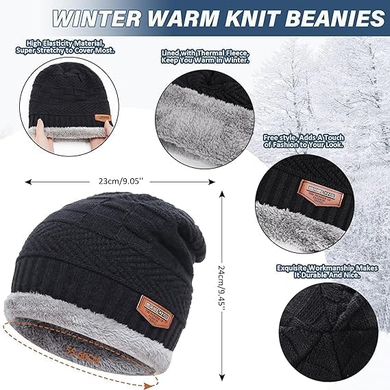Beanie Cap & Muffler for Men (set)