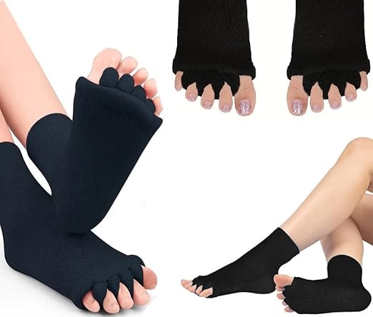 Foot Alignment Socks 5 Finger Toe Separator for Men & Women