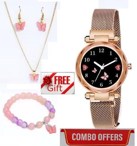 Designer Women's and Girl's Watch Analog Watches with bracelet and panded set