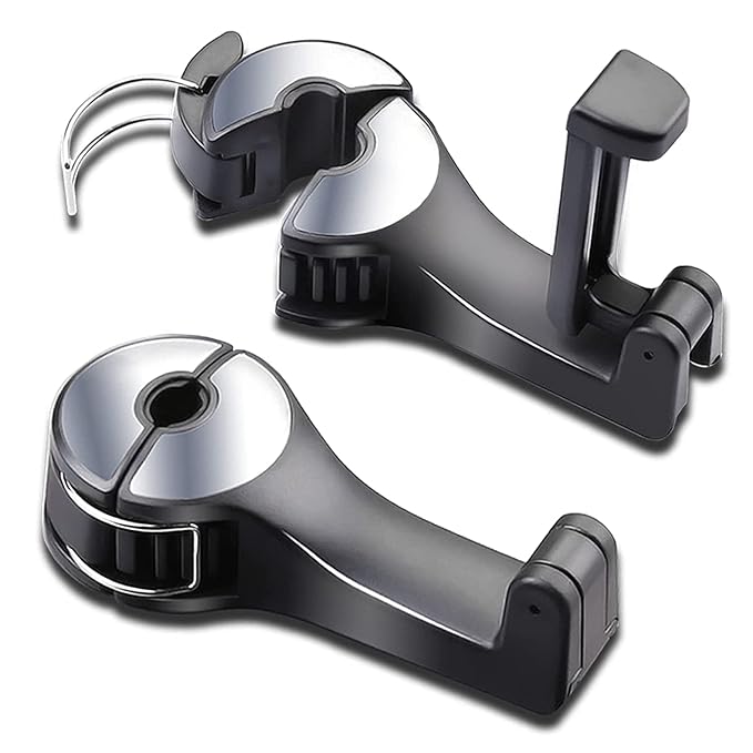 2 in 1 Car Seat Hooks With Phone Holder(Pack of 2)