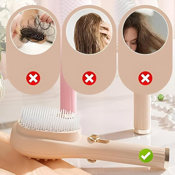 2-in-1 Self-Cleaning Hair Brush with Scalp Massager