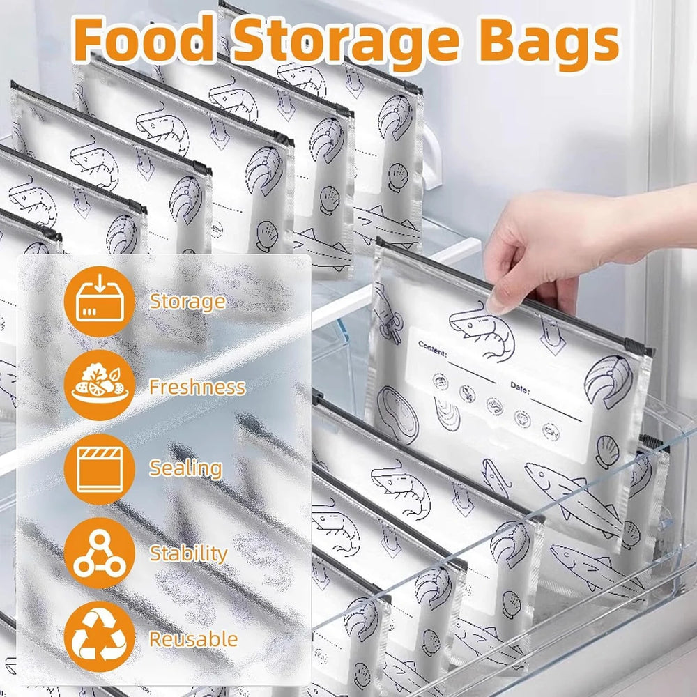 Reusable Foil Zip Lock Vacuum Food Storage Bag(Pack of 20)