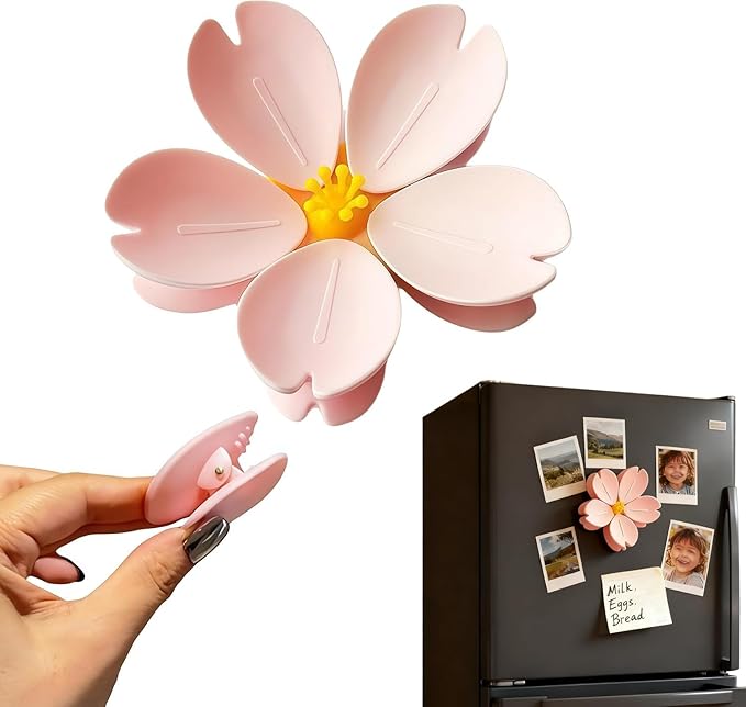 Pink Cherry Blossom Cute Bag Clip Set
