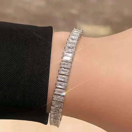 Silver-tone tennis bracelet (Pack of 2)