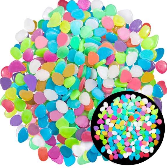 Garden Decor Luminous Stones Glow In Dark Decorative Pebbles Outdoor Fish Tank Decoration ( 160 Pcs )