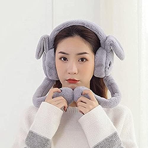 Cute rabbit jumping ear muffs for women