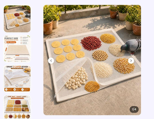 Zipper Cotton Food Drying Cloth with Protective Mesh Net