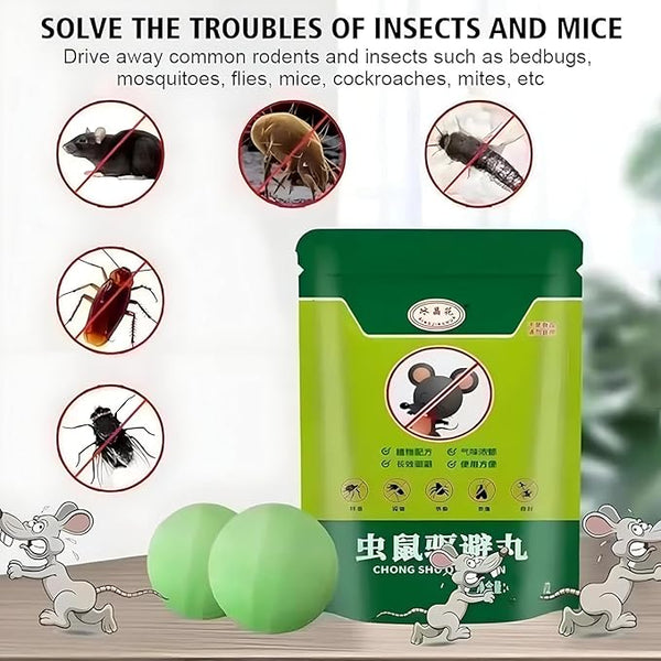 Rat & Mouse Repellent Balls (Pack of 1, Each 10 Tablet), Rat Trap, Mouse Trap to Keep Rodents Out of Car, Rat Controller Pill for Indoor-Outdoor, Rodent Control,