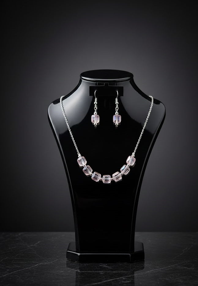 Sliver Plated Artificial Stones Studded Jewellery Set