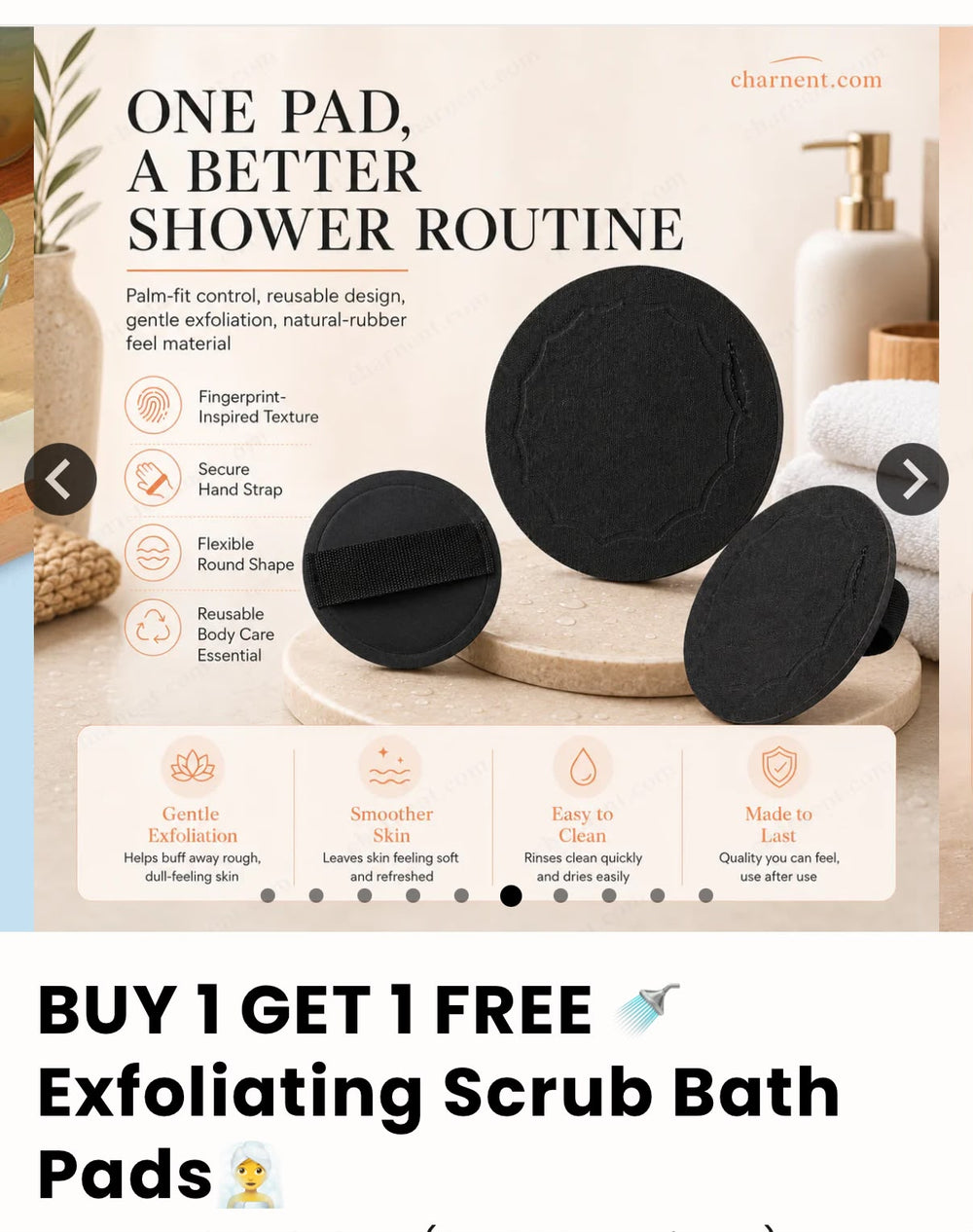 BUY 1 GET 1 FREE Exfoliating Scrub Bath Pads