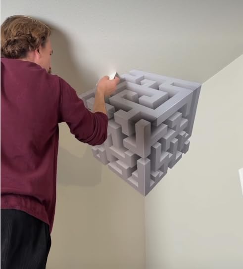 3D Cube Illusion Corner Wall Sticker