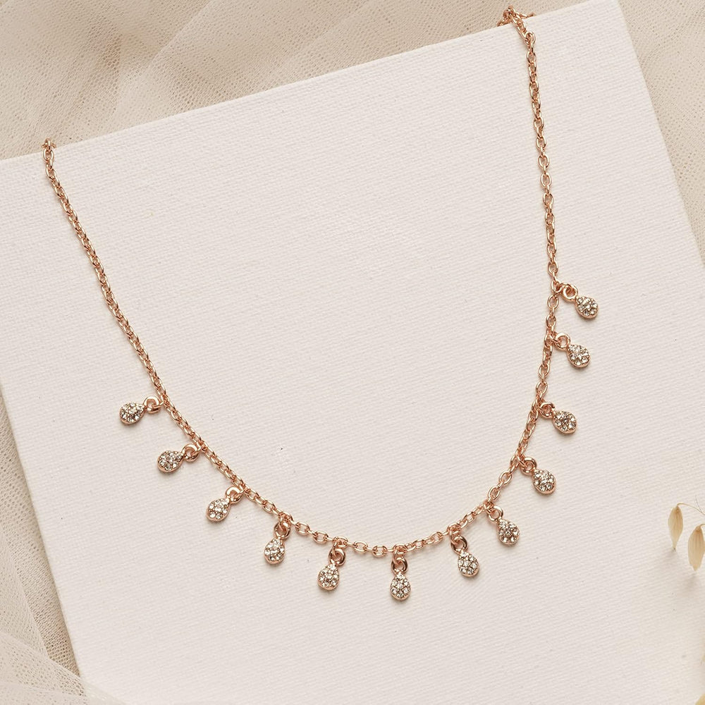 Women Rose Gold Stary Night Necklace