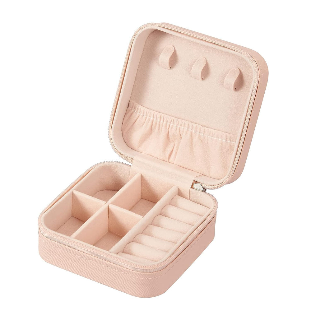 Leather Small Jewelry Box, Travel Portable Jewelry Case For Ring, Pendant, Earring, Necklace, Bracelet