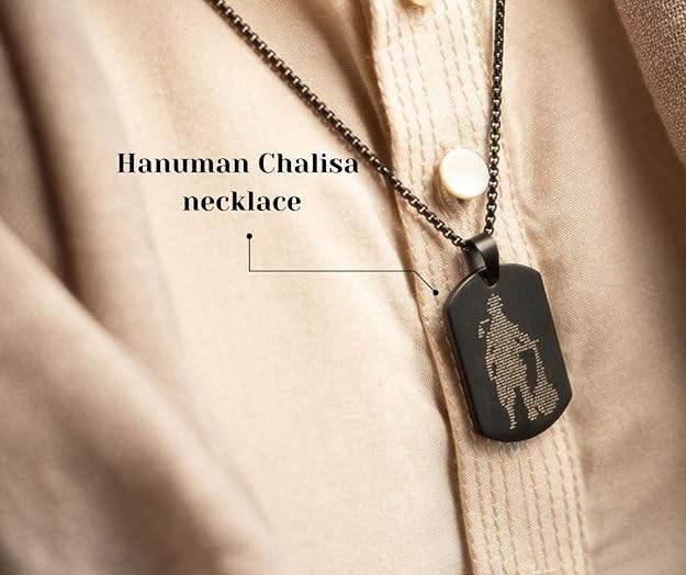 Hanuman Chalisa MicroCarved Tag Necklace