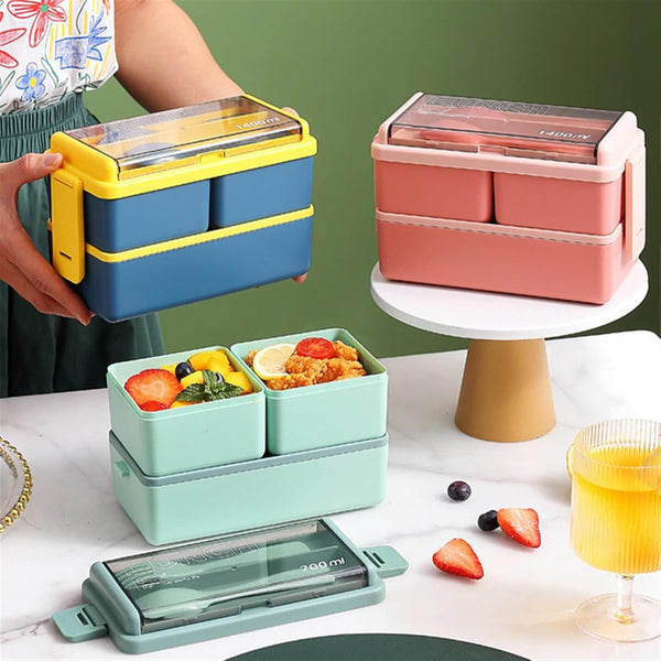 Lunch Box Microwave Oven Double Compartment Lunch Box
