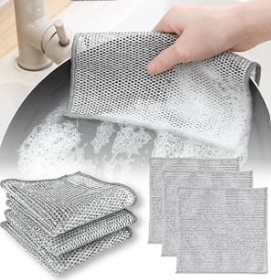 Pack of 20 Multipurpose Wire Dishwashing Rags for Wet and Dry Stainless Steel Scrubber Non-Scratch Wire Dishcloth for Washing Dishes Sinks Counters